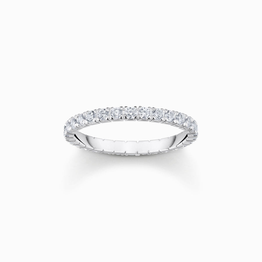 Thomas sabo Silver ring in delicate design with white zirconia
