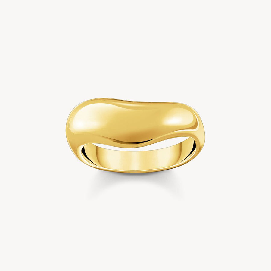 Gold-plated ring in organic shape