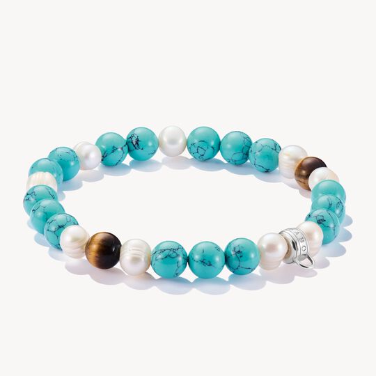 Thomas Sabo Silver beads bracelet with colourful stones