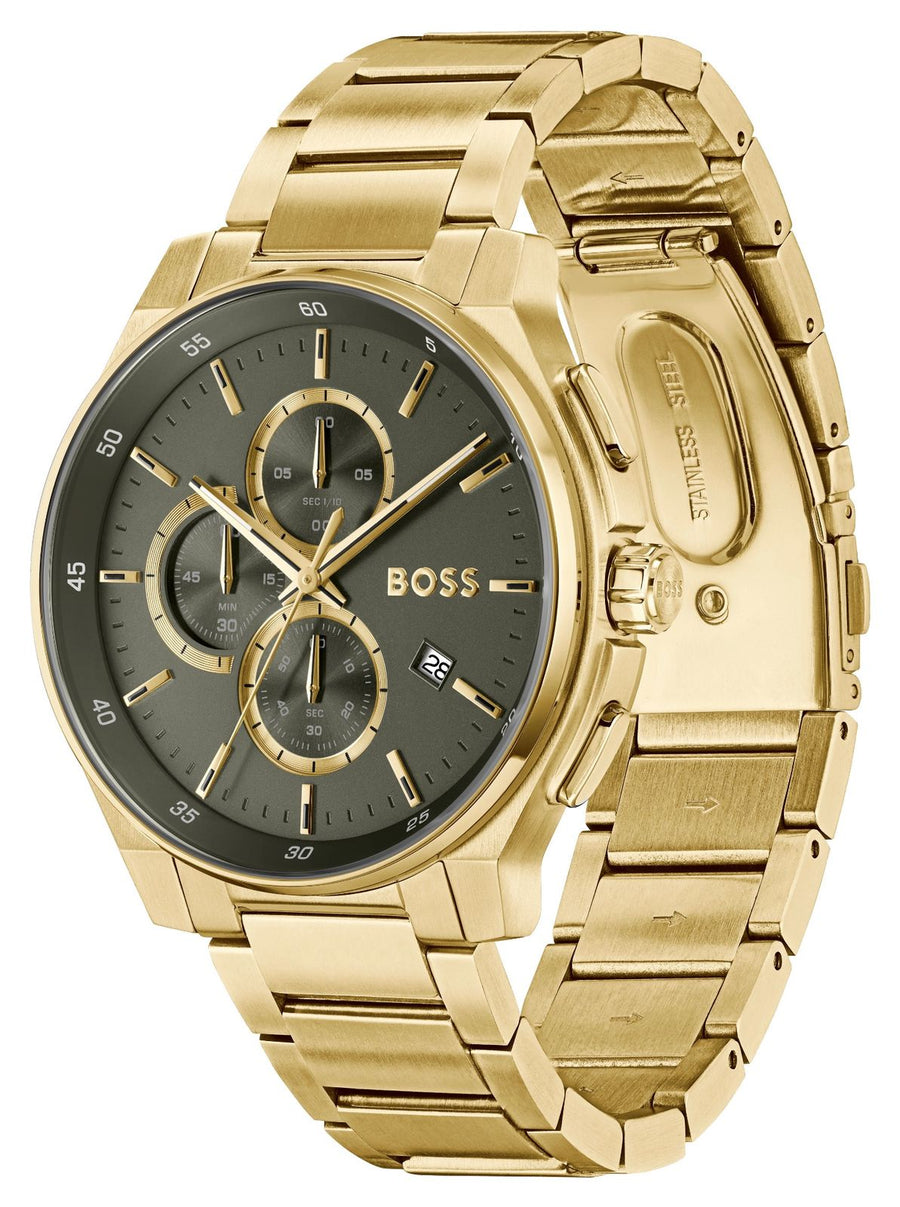 BOSS Peak 2.0 (44mm) Grey Chronograph Dial / Gold-Tone Stainless Steel Bracelet