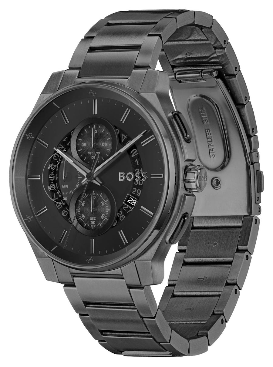 BOSS Men’s Peak 2.0 (44mm) Black Dial / Black Stainless Steel Bracelet