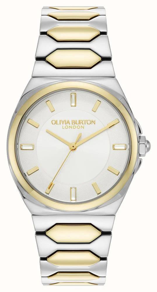 Olivia Burton Women's Lustre (34mm) Silver Dial / Two-Tone Stainless Steel Bracelet 24000203