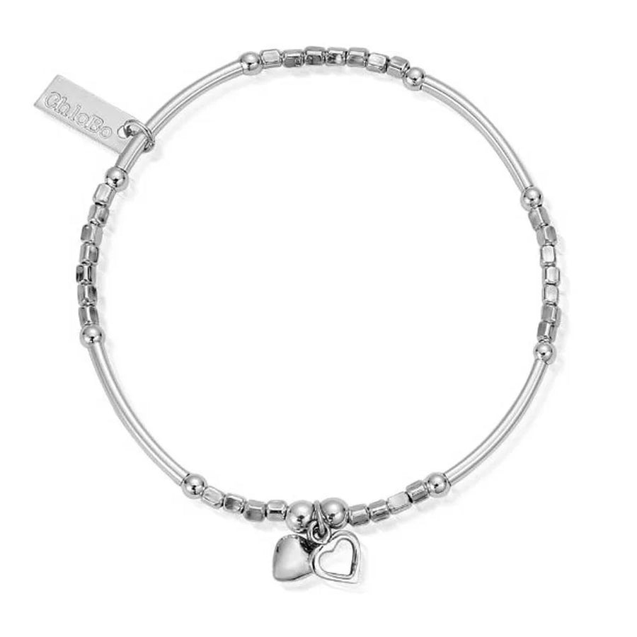 ChloBo Mini Noodle Cube Double Hearts Bracelet Love & Compassion