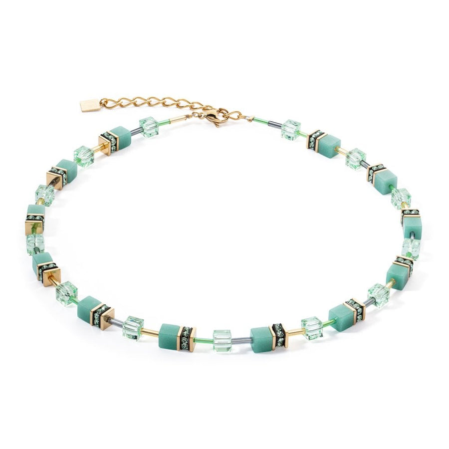 Coeur De Lion GeoCUBE® Iconic Mono Gold necklace Green