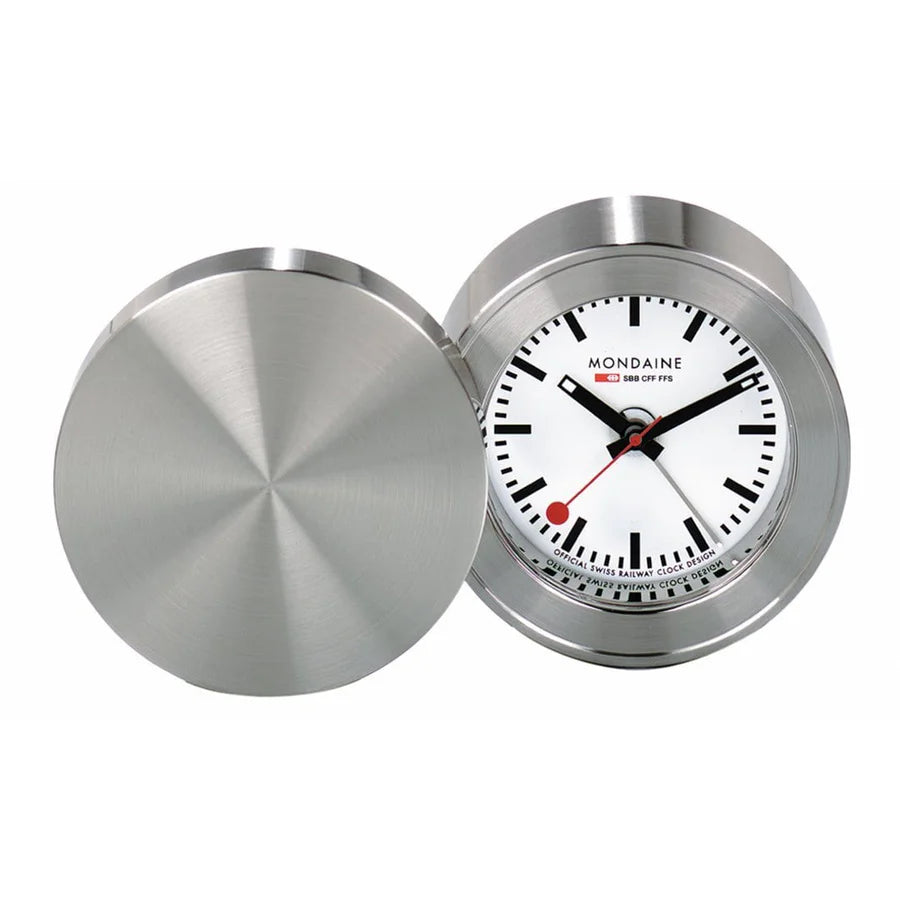 Table and Alarm clock Silver Coloured, 5 cm