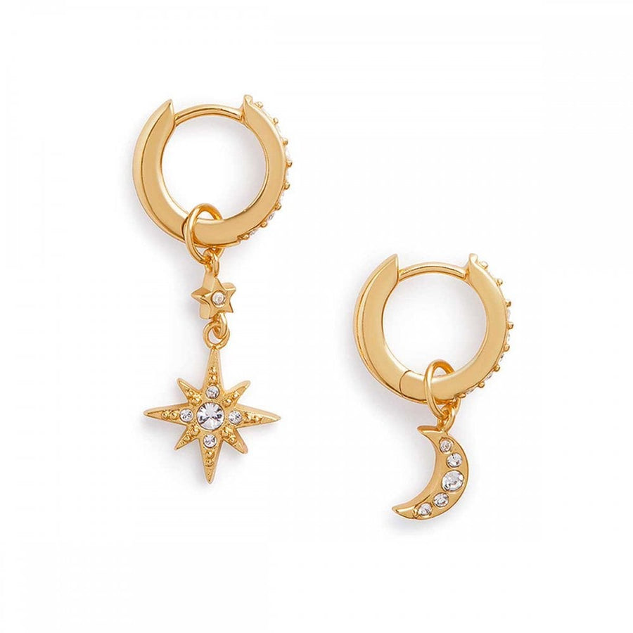 Olivia Burton Celestial Gold Moon & Star Huggie Hoops