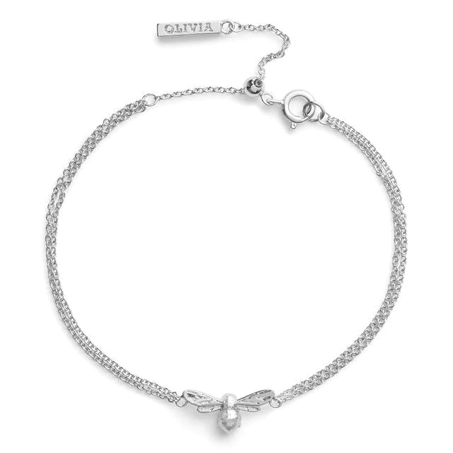 Olivia Burton Interlinked Engraved Chain Necklace, Silver/Rose Gold  OBJ16ENN53