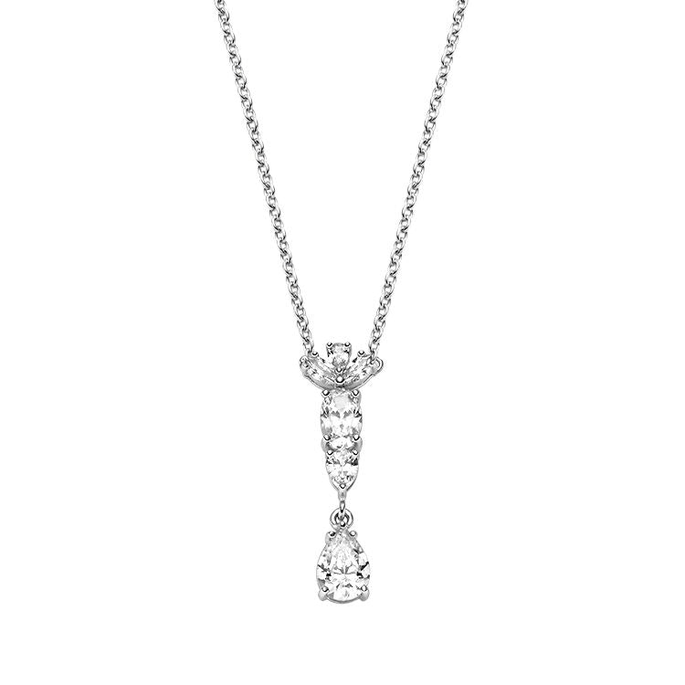 Viventy Silver Drop Pendant Necklace with CZ