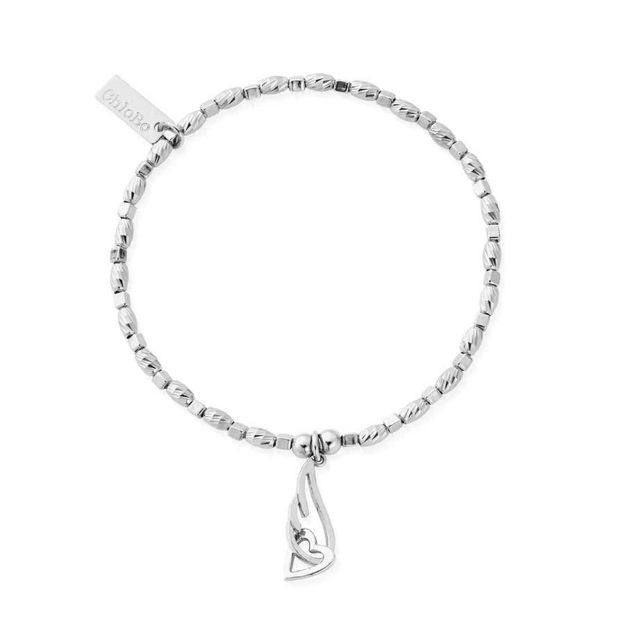 ChloBo Soul Glow Interlocking Heart and Angel wing Bracelet,