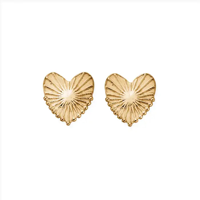 ChloBo Silver Gold Plated Glowing Beauty Stud Earrings Love & Compassion