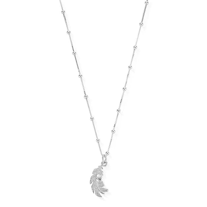 ChloBo Bobble Chain Heart in Feather Necklace, Never alone, Everlasting love