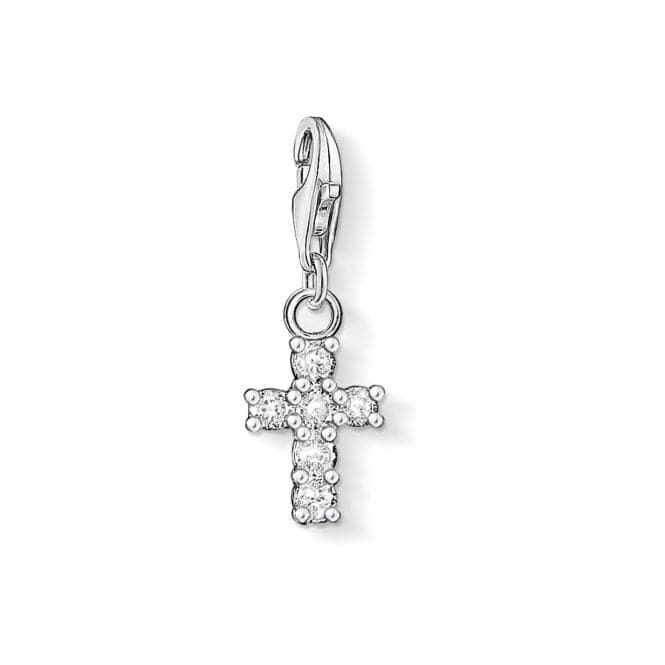 Thomas Sabo Charm pendant CLEAR cross silver