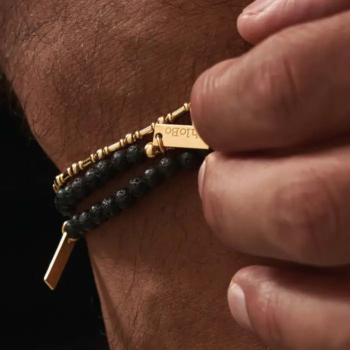 Chlobo Man - Men's Black Lava Bracelet Strength & Courage