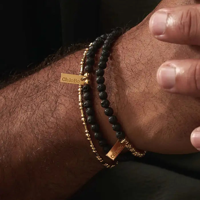 Chlobo Man - Men's Black Lava Bracelet Strength & Courage