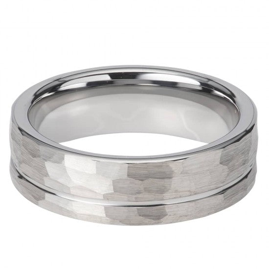 Unique & Co Tungsten Tungsten 7mm Hammered Ring TUR-79-60