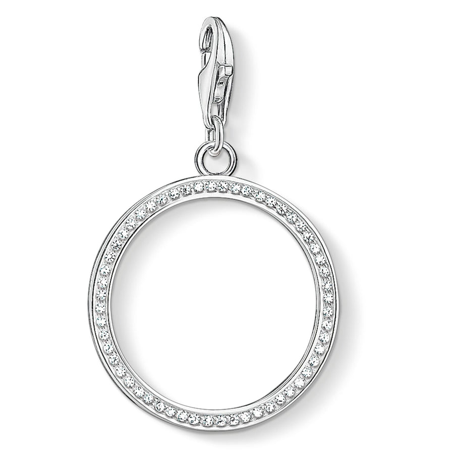 Thomas sabo Charm pendant Circle Sterling silver/ zirconia, white