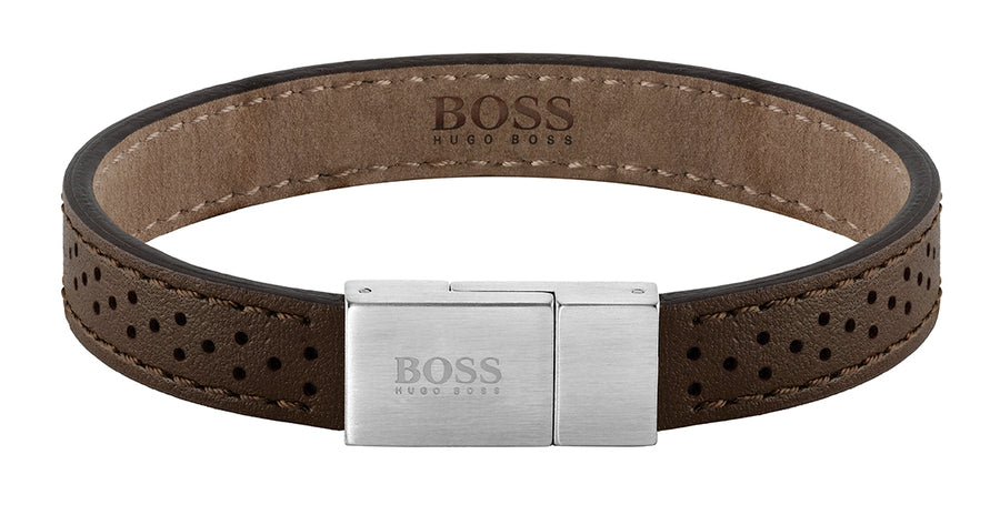 Gents Boss Leather Essentials Bracelet