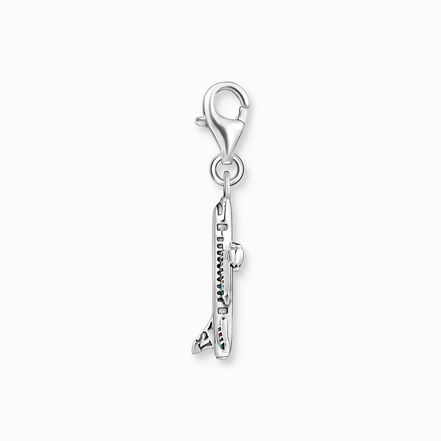 Thomas Sabo Charm pendant with colourful aeroplane silver