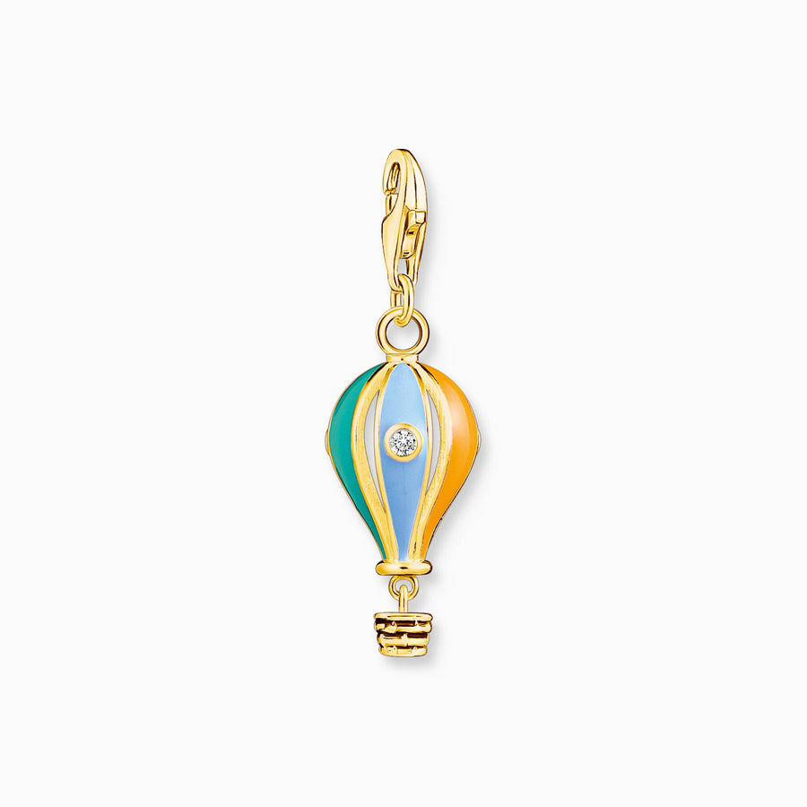 Thomas Sabo Charm pendant colourful hot air balloon gold plated