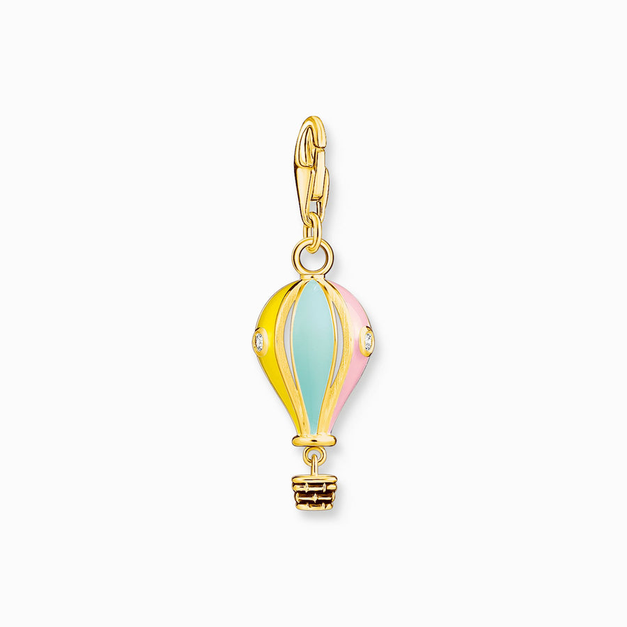 Thomas Sabo Charm pendant colourful hot air balloon gold plated