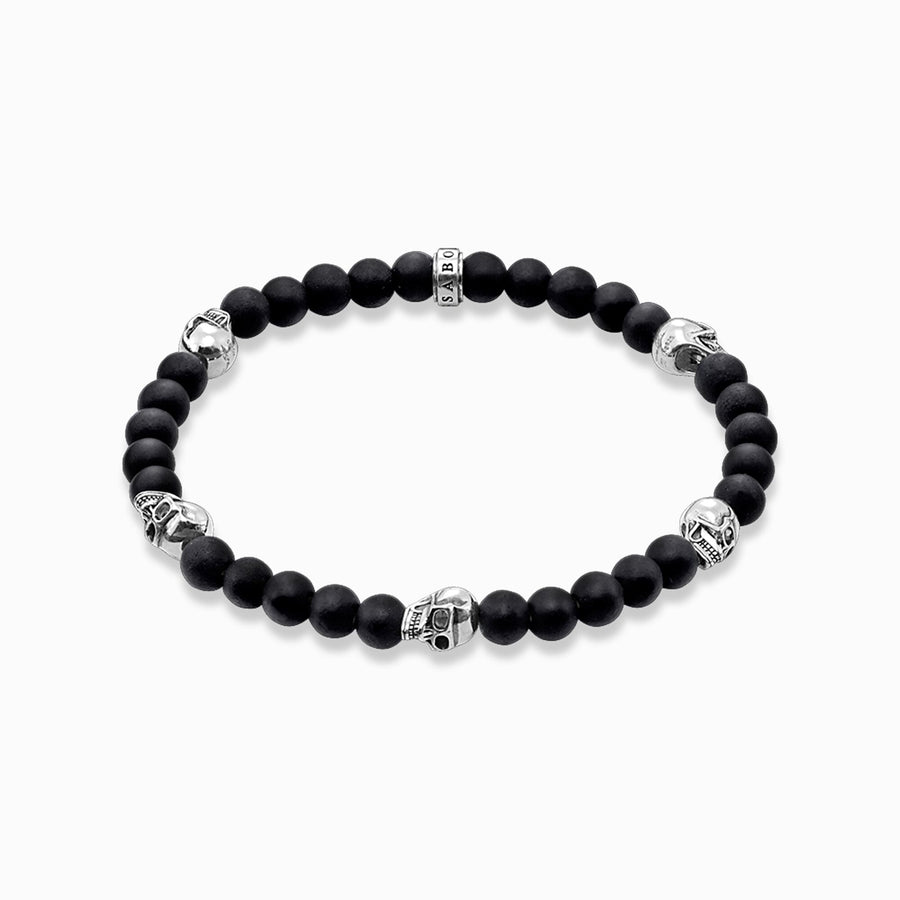 Thomas Sabo Bead Bracelet with Silver Skulls