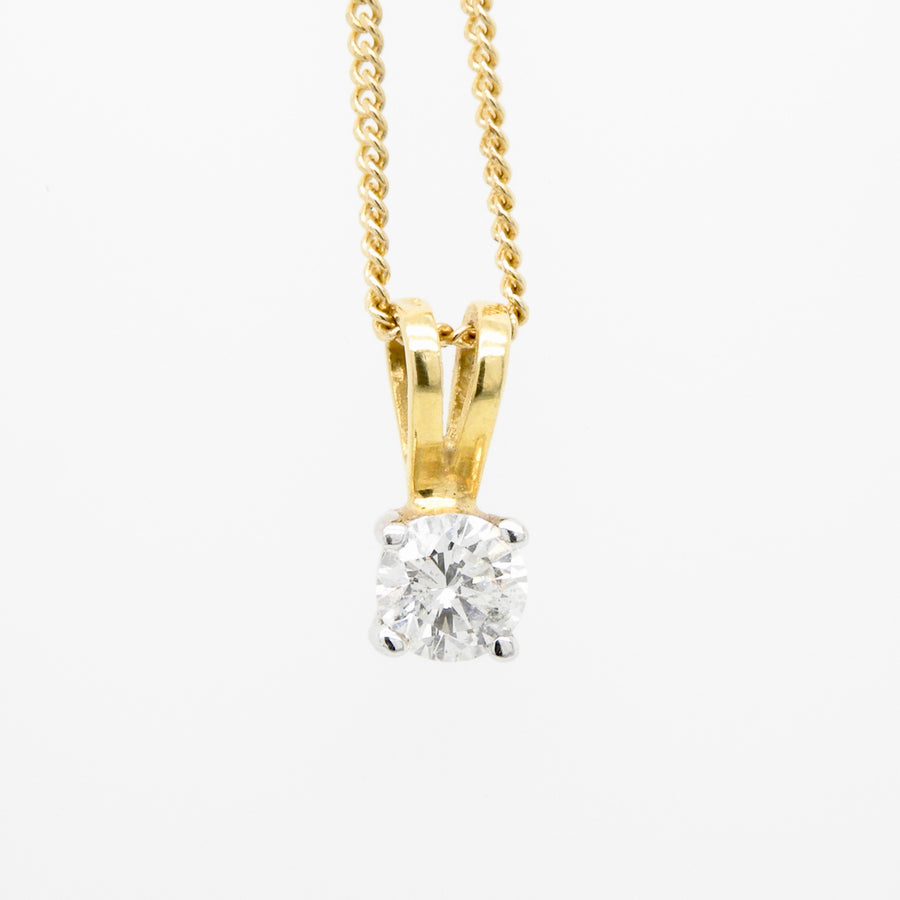 18ct Yellow Gold  Diamond Pendant .25ct