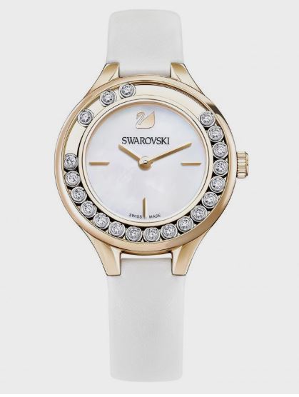 MB Swarovski Ladies Lovely Crystals Crystalline Leather Strap Watch 5242904