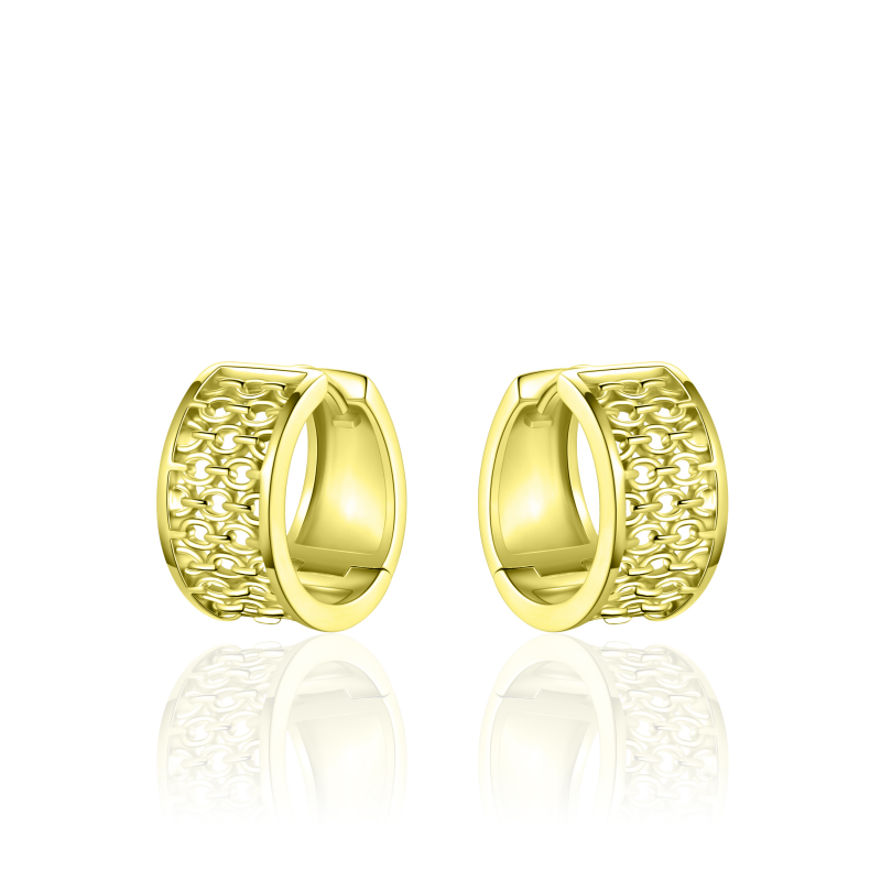 Silver Earrings With Gold Plating KC087Y