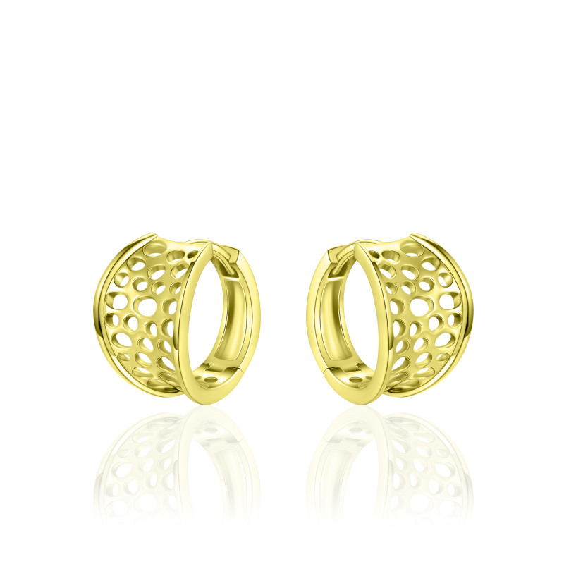 Silver Earrings With Gold Plating KC088Y