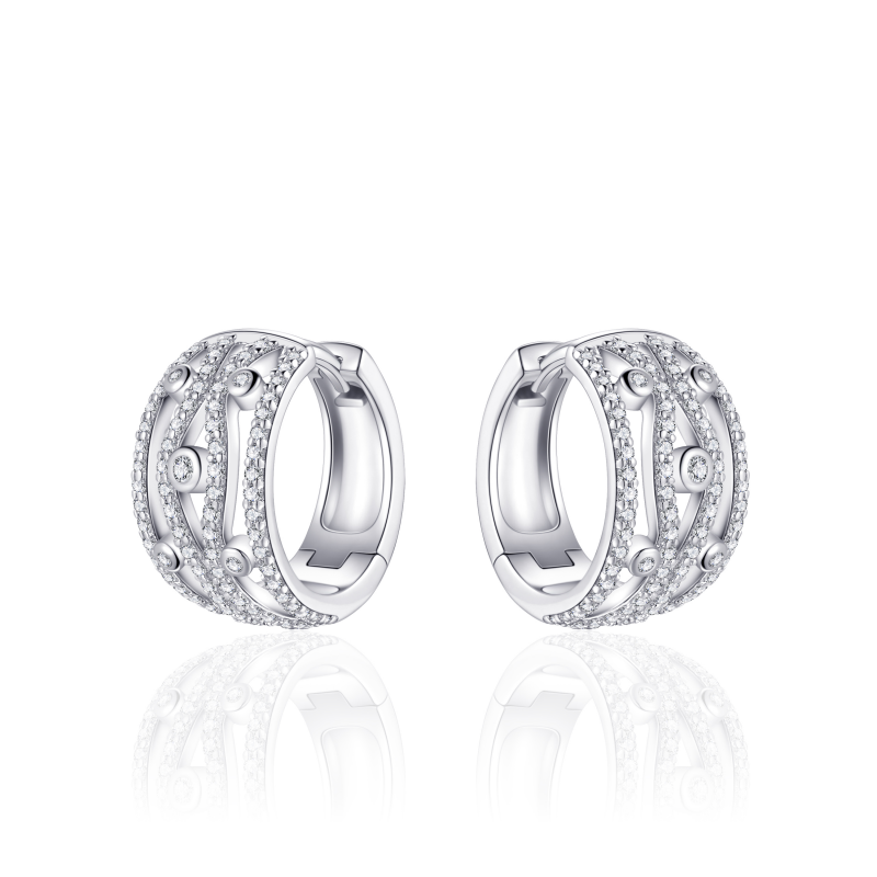 Silver Hoop Earrings  KC313W