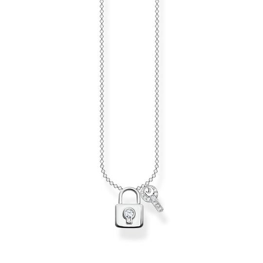 Thomas Sabo Silver Necklace Padlock and Key