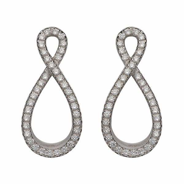 Unique Sterling Silver 925 Drop Earrings With CZ ME-718