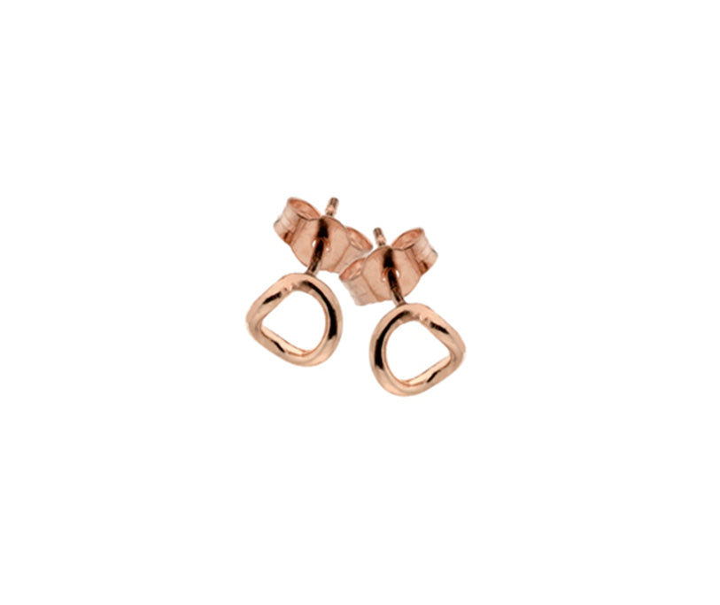 9ct Red Gold Twist Curb Stud Earrings