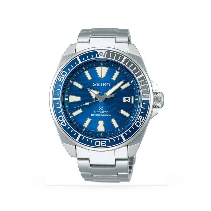 Seiko  Prospex Save the Ocean Blue and Silver Stainless Steel Automatic Mens Watch SRPD23K1