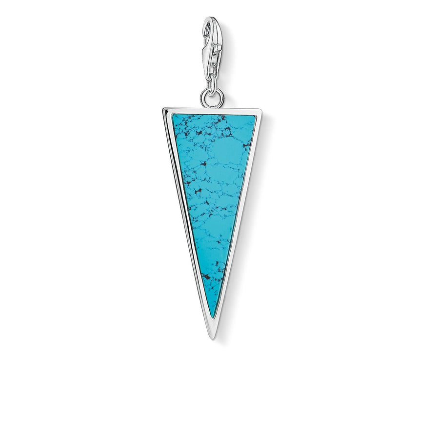 Thomas Sabo Charm pendant Triangle turquoise Silver/simulated turquoise,