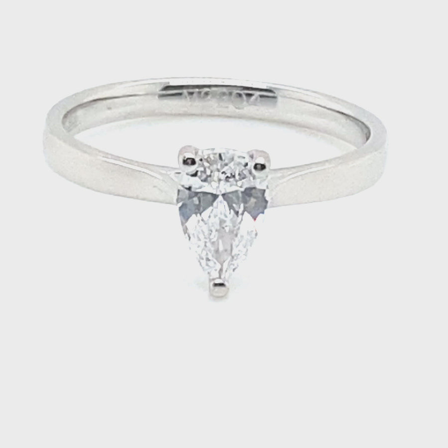 Platinum Pear Shaped Diamond Ring 1.02ct E SI1 GIA Certificate 100936156389