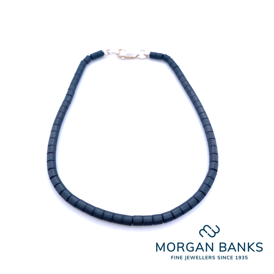 Morgan Banks Hematite 6mm Dice Bead Bracelet