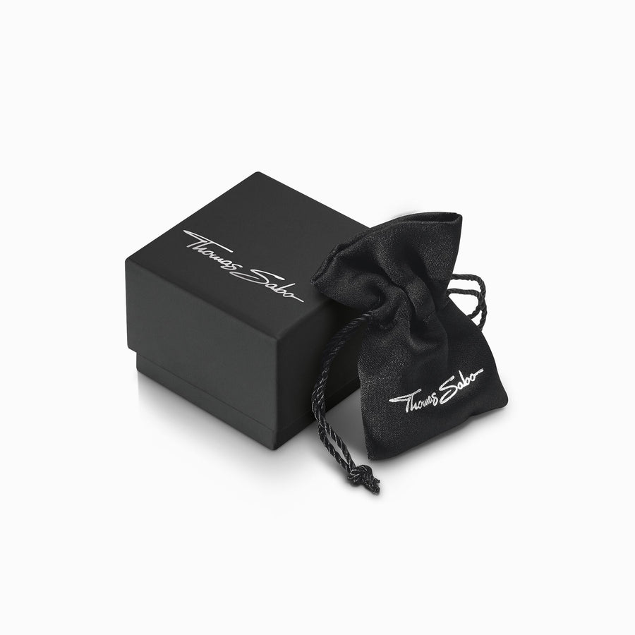 Thomas Sabo Hoop earrings with black stones pavé silver