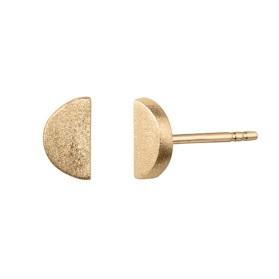 Christin Ranger Half Circles Gold Stud Earrings E223G