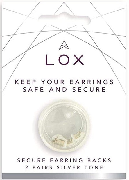 Lox Silver Tone Secure Earring back 2 pairs