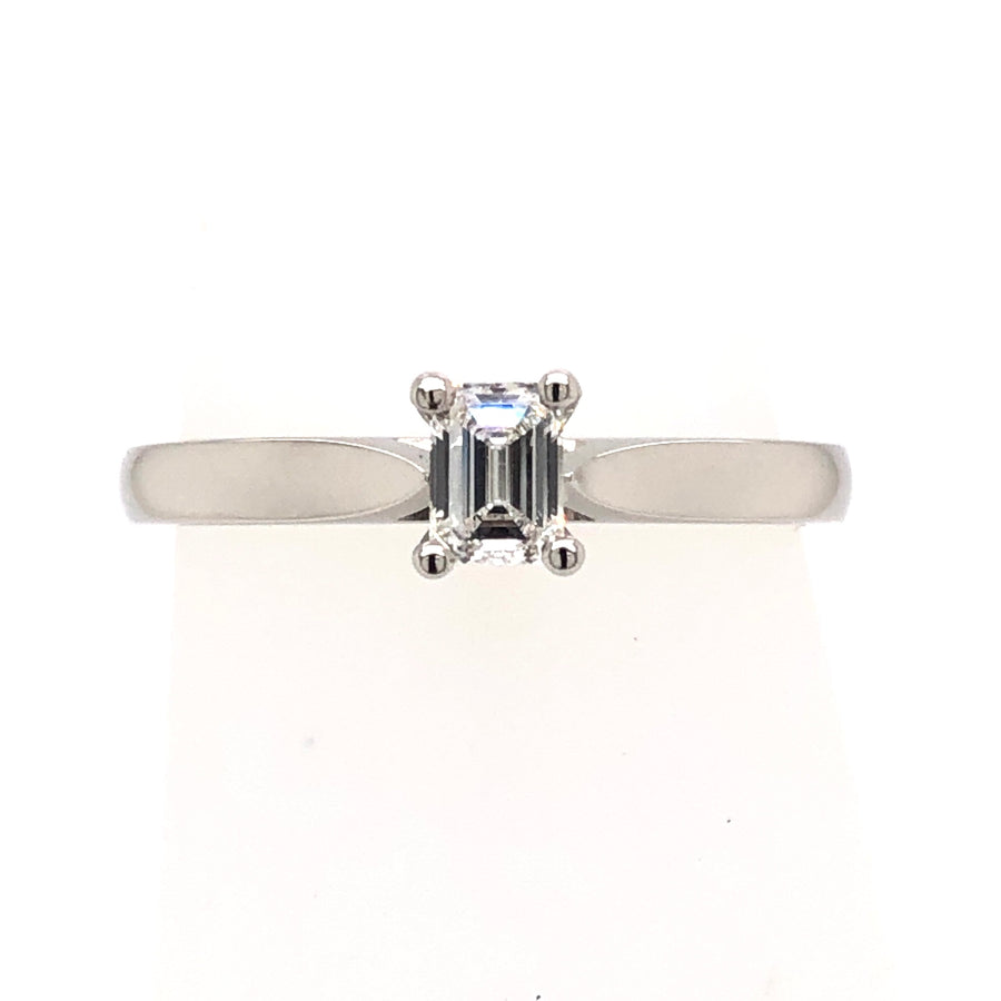 Platinum Emerald Cut Ring .26ct F VS2M2213