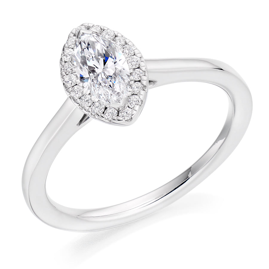 The Raphael Collection Platinum Marquise shaped Diamond Engagement Ring ENG4959