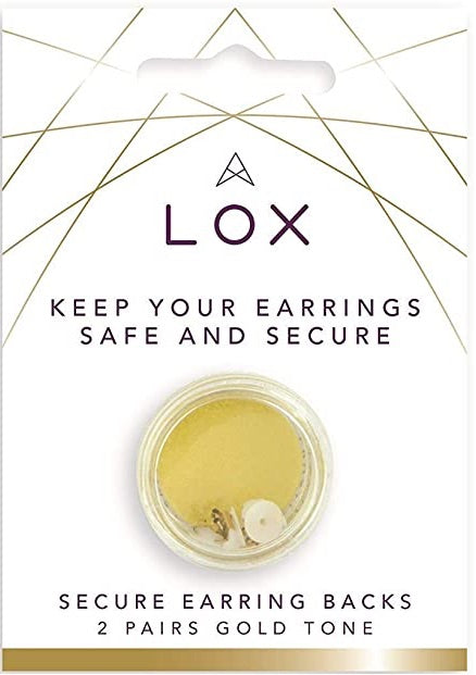 Lox Gold Tone Secure Earring back 2 pairs