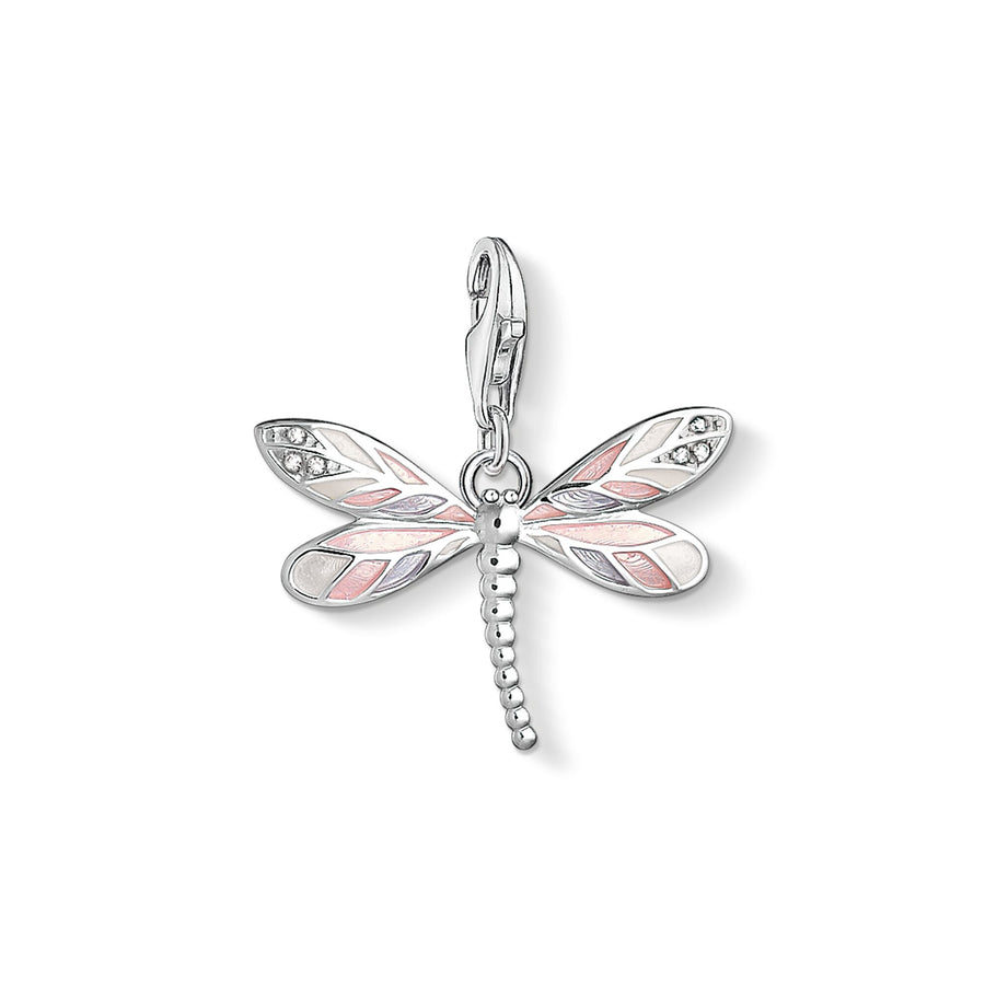 Thomas Sabo Charm pendant Dragonfly pink silver
