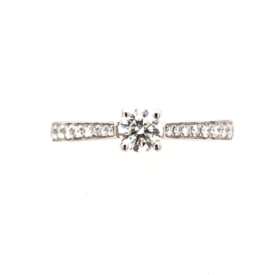 Platinum Diamond Engagement Ring .25ct centre stone F/G SI1 & .17ct shoulders