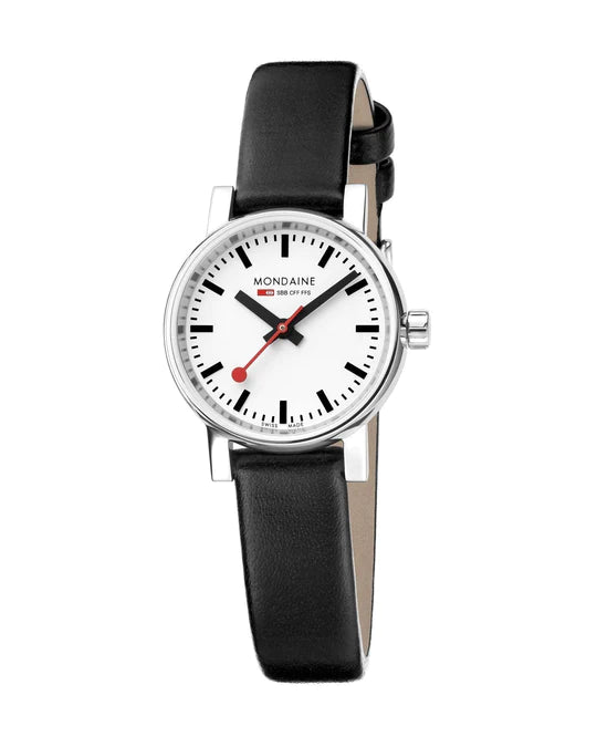 Mondaine EVO2 26mm, Black Vegan Leather Watch