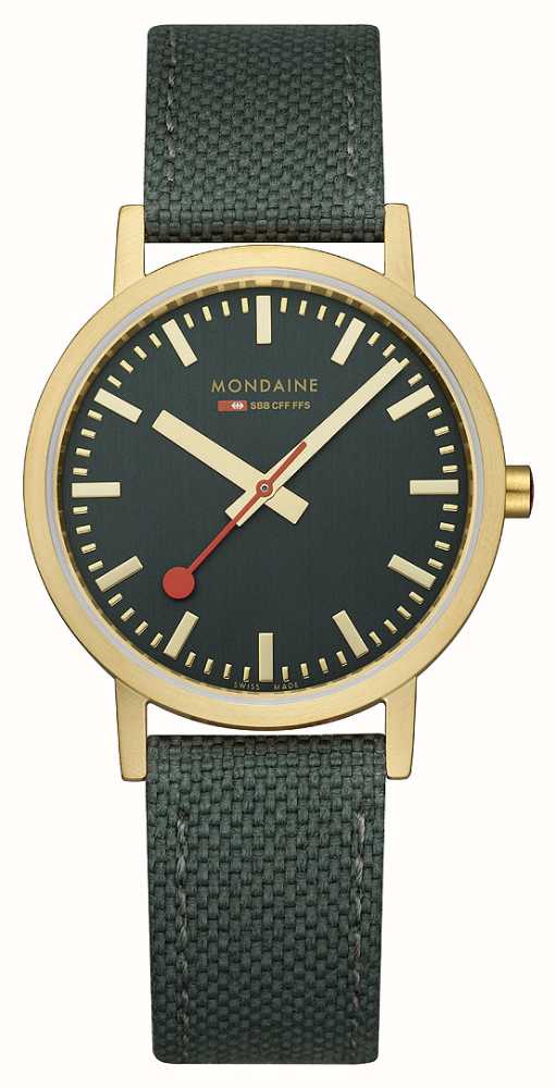 Mondaine Classic 36 mm, Forest Green golden Watch