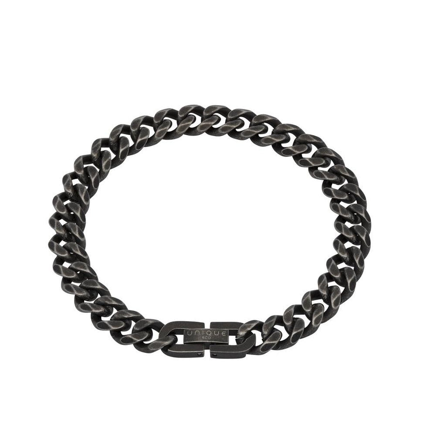 Unique and co Steel Bracelet matte/polished Black with IP plating