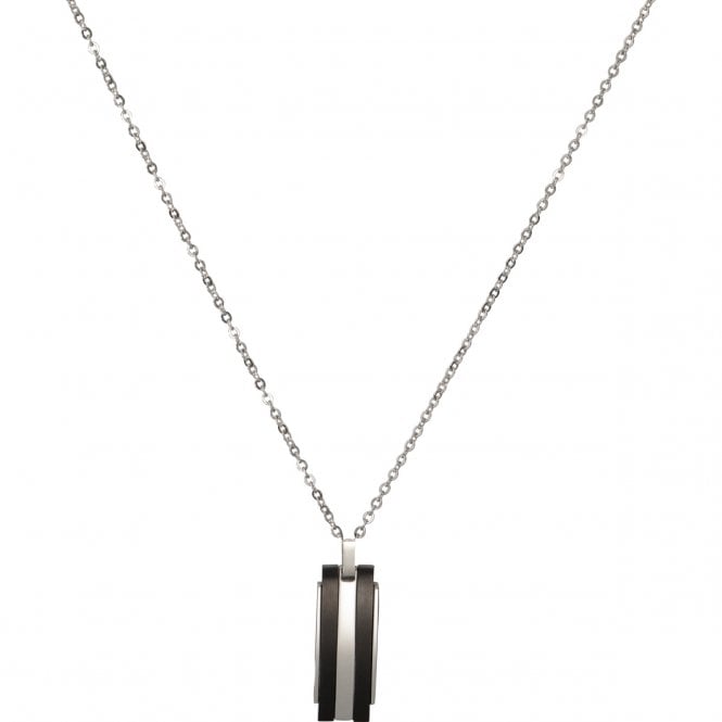 Stainless Steel Pendant with Black IP Plating + chain AN-140/50CM